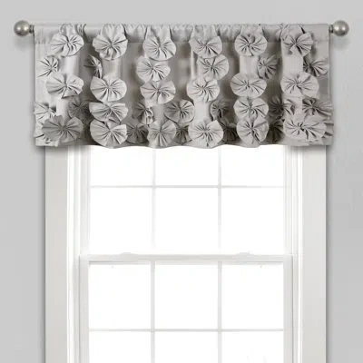 Lush Decor Scalloped 52" Window Valance In Gray