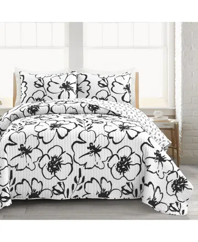 Lush Decor Scandinavian Floral 3 Piece Quilt Set, King In Multi