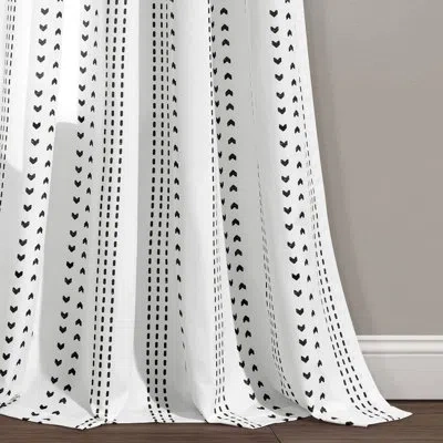Lush Decor Semi-sheer Curtain Panels In Black,white