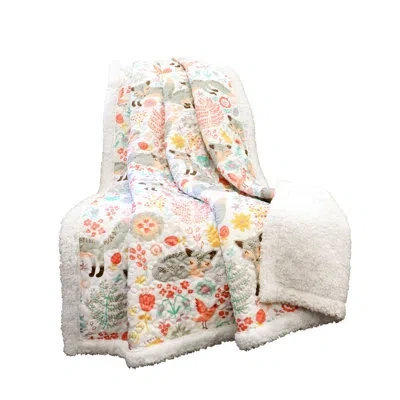 Lush Decor Sherpa Throw In Purple,green,pink