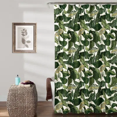 Lush Decor Single Shower Curtain In Green