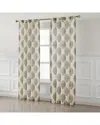 Lush Decor Lush Décor Sofia Flower Block Bouquet Linen Textured Window Curtain Panels In Neutral