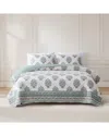 Lush Decor Lush Décor Sofia Flower Block Bouquet Reversible Cotton Quilt Set In Multi