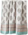 Lush Decor Lush Décor Sofia Flower Block Bouquet Reversible Cotton Throw Blanket In Multi