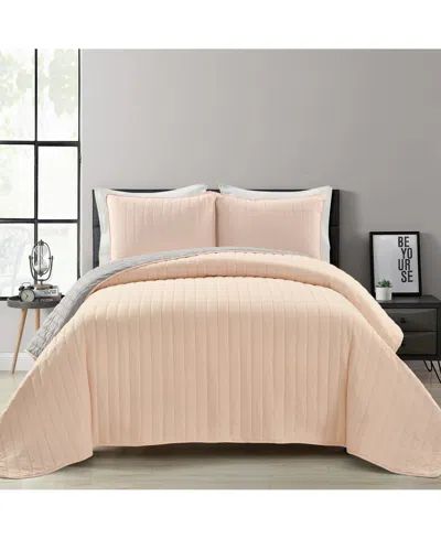 Lush Decor Soft Stripe All Season 3 Piece Quilt Set, King