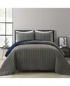 Lush Decor Soft Stripe All Season 3 Piece Quilt Set, King In Multi