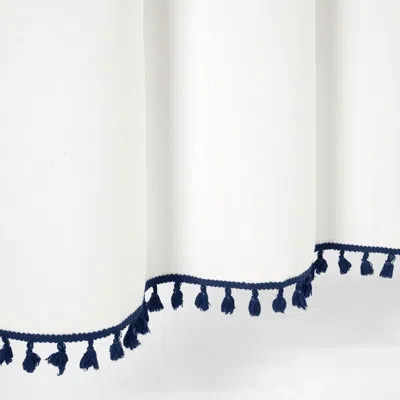 Lush Decor Solid Color Single Shower Curtain In Navy,white