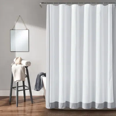 Lush Decor Solid Color Single Shower Curtain In White,gray