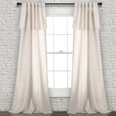 Lush Decor Solid Semi-sheer Rod Pocket Curtain Panels In Neutral