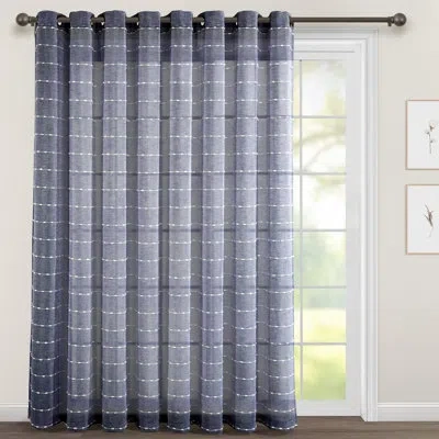 Lush Decor Solid Sheer Grommet Curtain Panels In Navy