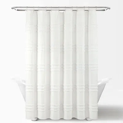 Lush Decor Striped Single Shower Curtain In White