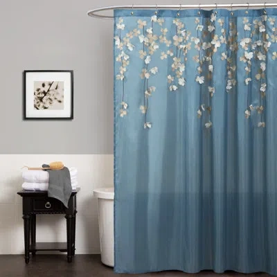 Lush Decor Tala Floral Single + Hooks In Blue,white