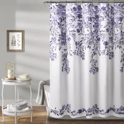 Lush Decor Tanisha Floral Single Shower Curtain In Purple