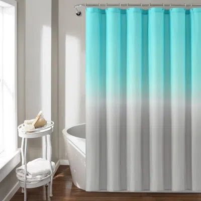 Lush Decor Umbre Fiesta Abstract Single Shower Curtain In Aqua