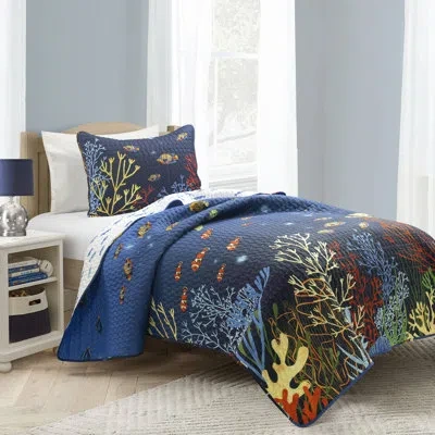 Lush Decor Under The Sea Quilt Navy/multi Set