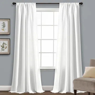 Lush Decor Venetian Floral Semi-sheer Rod Pocket Single Curtain Panel In White
