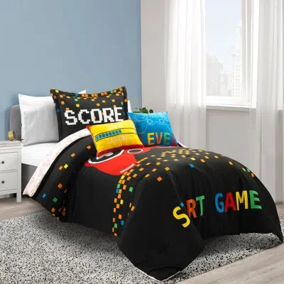 Lush Decor Video Games Reversible Oversized Comforter Gray In Black