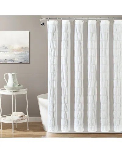 Lush Decor Lush Décor Waffle Stripe Woven Cotton Blend Shower Curtain