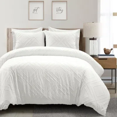 Lush Decor White Microfiber Reversible 3 Piece Duvet Cover Set