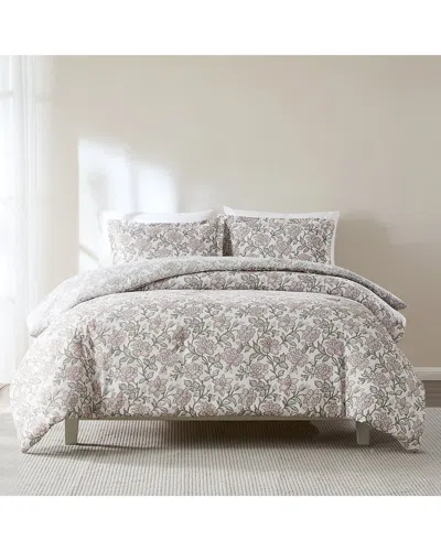 LUSH DECOR LUSH DÉCOR ZARA FLORAL BLOCK REVERSIBLE COMFORTER SET