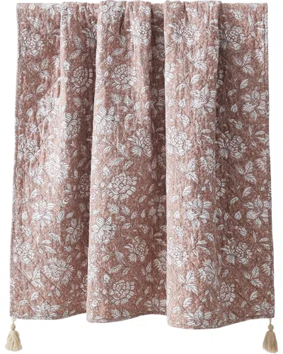 Lush Decor Lush Décor Zara Floral Block Reversible Cotton Throw Blanket