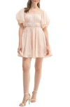 Lush Embroidered Puff Sleeve Dress In B