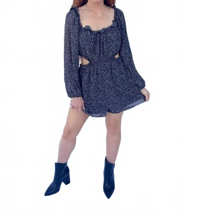 Lush Falling For Me Romper In Multi In Blue