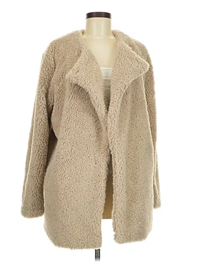 Pre-owned Lush Faux Fur Jacket In Tan