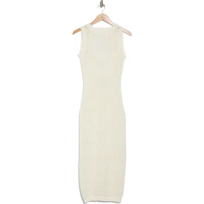 Lush Faux Pearl Bead Cover-up Dress In Cream