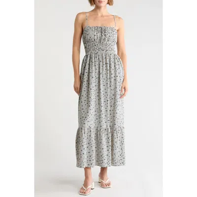 Lush Fit & Flare Maxi Dress In Blue Floral