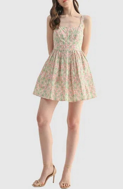 Lush Fit And Flare Mini Dress In Multi