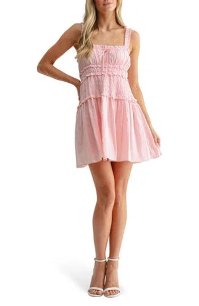Lush Fit And Flare Minidress In Pink