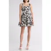 Lush Fit & Flare Tiered Dress In White