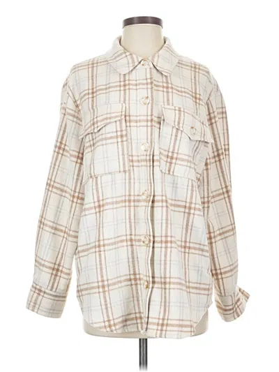 Pre-owned Lush Fleece Jacket In Ivory
