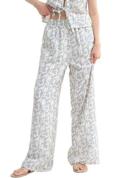 Lush Floral Wide Leg Pull-on Pants