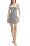 Lush Gingham A-line Dress In Black Gingham