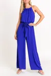 Lush Halter Neck Jumpsuit In Indigo In Multi