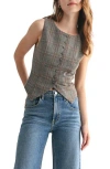 Lush Houndstooth Vest In Gray
