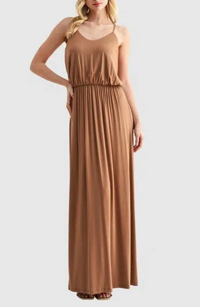 Lush Knit Maxi Dress In Brown