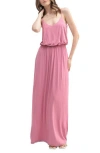 Lush Knit Maxi Dress In Dusty Pink