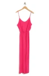 Lush Knit Maxi Dress In Pop Pink
