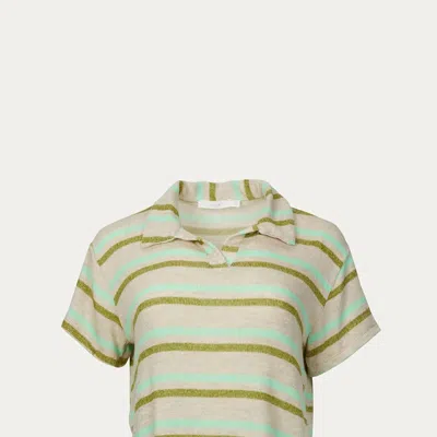 Lush Knit Polo Shirt In Green