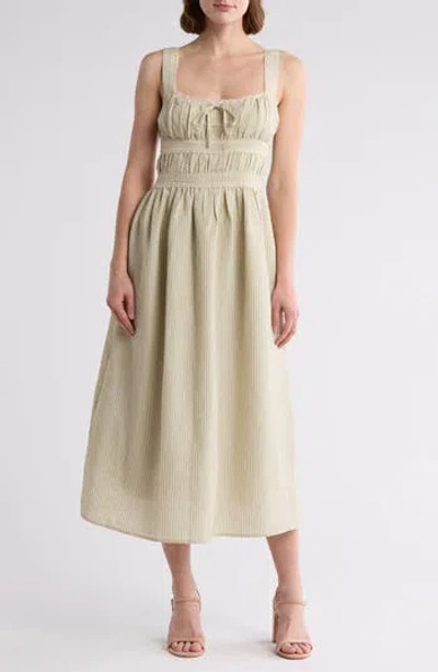 Lush Lace Trim Corset Midi Dress