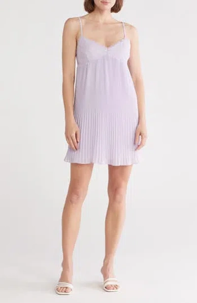 Lush Lace Trim Pleated Babydoll Dress