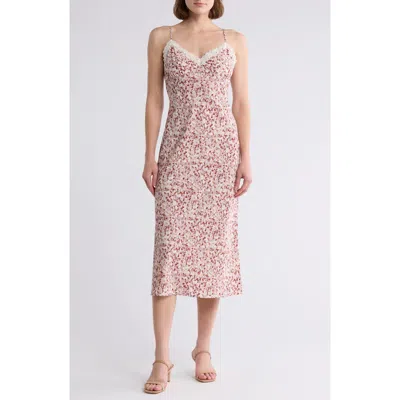 Lush Lace Trim Slipdress In Pink