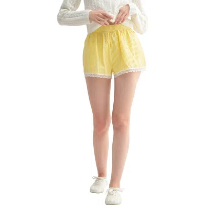 Lush Lace Trim Stripe Shorts