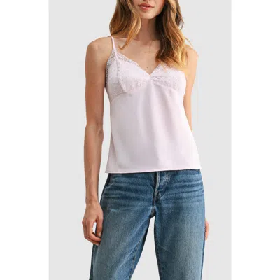 Lush Lace Trim V-neck Satin Camisole In Multi