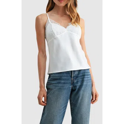 Lush Lace Trim V-neck Satin Camisole In Multi