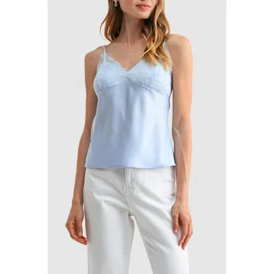 Lush Lace Trim V-neck Satin Camisole In Multi