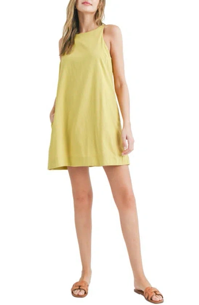 Lush Linen Blend A-line Dress In Pear